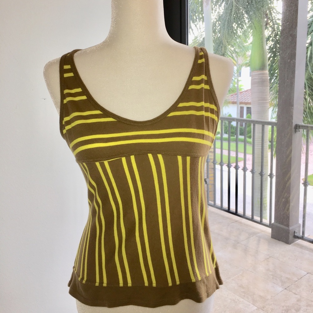 Tan and Yellow Striped Tank Top
